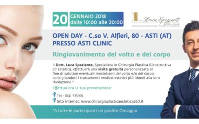 OPEN DAY – Ringiovanimento del volto e del corpo, 20 Gennaio 2018
